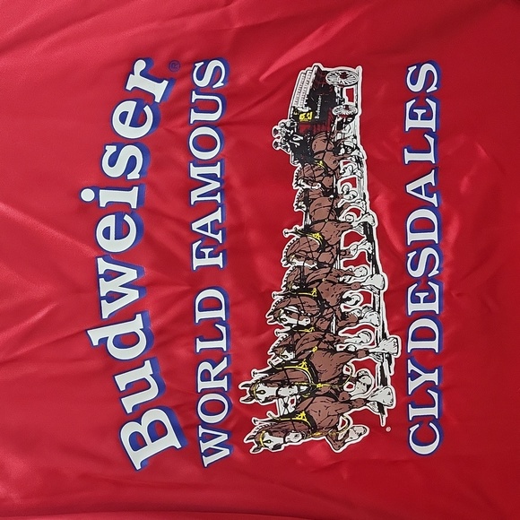 Vintage Budweiser World Famous Clydesdale Red Satin Snap Jacket - Picture 6 of 12